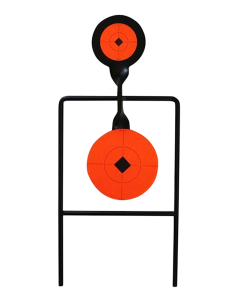 Birchwood Casey 46344 World of Targets Super Double Mag Spinner 4.506 Handgun BlackOrange Steel Circle wCrosshair Diamond 0.37 Thick Standing