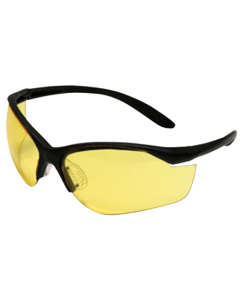 Howard Leight Anti-Fog Wraparound Shooting/Sporting Glasses with Soft Rubber Nose Piece and Amber Lens - 1 Pair Black Polymeric Frame