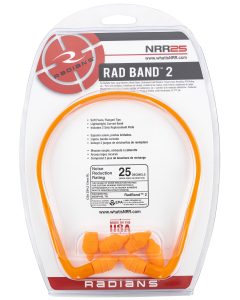 Radians RadBand 2 Orange Ear Buds 25 dB