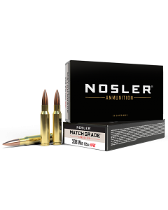 Nosler Match Grade 308 Winchester 155 Grain Custom Competition Hollow Point Boat-Tail (Box)