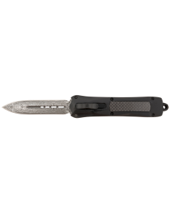 STEEL RIVER KNIVES SPARTAN 3.50" OTF DAMASCUS DAGGER (BLACK W/CARBON FIBER INLAY)