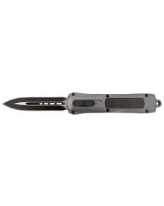 STEEL RIVER KNIVES SPARTAN 3.50" OTF BLACK DAGGER (GRAY W/CARBON FIBER INLAY)