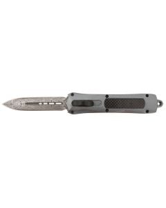 STEEL RIVER KNIVES SPARTAN 3.50" OTF DAMASCUS DAGGER (GRAY W/CARBON FIBER INLAY)