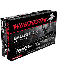 Winchester Ballistic Silvertip 7mm-08 Rem 140 Grain Rapid Controlled Expansion Polymer Tip Ammo (Box)