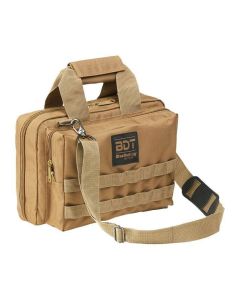 Bulldog Cases Deluxe 2 Pistol Range Bag W/strap & Molle Tan
