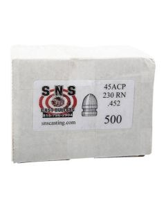 SNS Cast Bullets .45 Cal (.452") 230gr Round Nose Lead Bullets - 500/Box