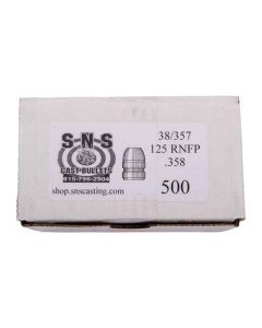 SNS Cast Bullets .38 Cal (.358") 125gr RNFP Lead Bullets - 500/Box