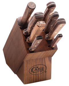 Case Household 9-Piece Cutlery Block Set with Walnut Handles