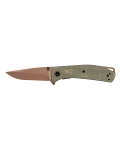 Browning Trailside Folding Knife 3" D2 Blade (Green Micarta, Boxed)