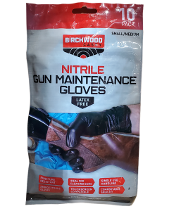 Birchwood Casey Nitrile Gun Maintenance Gloves - Small/Medium 10 Pack