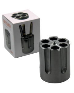 Caliber Gourmet Black Revolver Cylinder Pen Holder