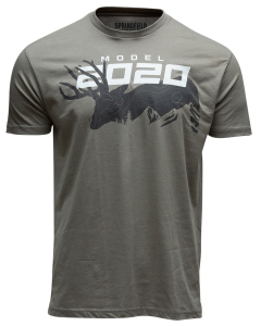 Springfield Armory Model 2020 Mule Deer T-Shirt, Size Small (Stone Gray)