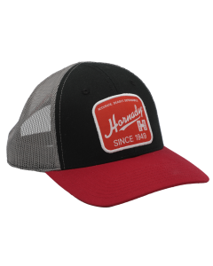 Hornady Mesh Retro Tricolor Trucker Hat, Adjustable (Black/Red)