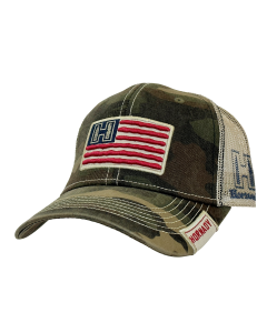 Hornady Mesh Snapback American Flag Hat, Adjustable (Camo)