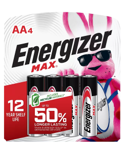 Energizer Max AA 1.5V Alkaline Batteries, 4-Pack