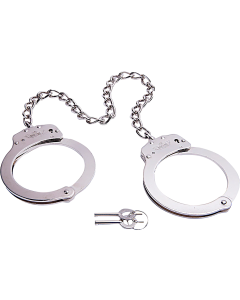 UZI Silver Twist Chain Leg Iron Cuffs