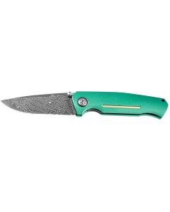 Boker Mach-1 Damast Le Mans Blue Aluminum Handle Knife