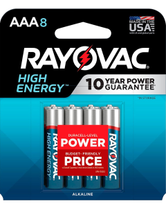 Rayovac AAA High Energy Alkaline Batteries (8 Pack)