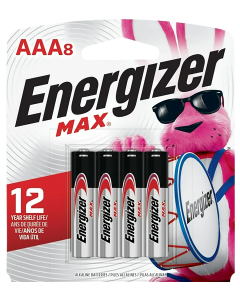 Energizer AAA Max Alkaline 1.5 Volt Batteries, 8 Pack