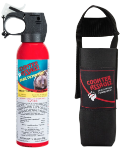 Counter Assault Bear Spray 32ft Range Black Nylon