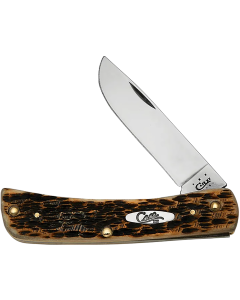 Amber Bone Peach Seed Jig Sod Buster Jr Knife