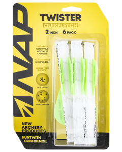 NAP Quickfletch 2" Twister White Green Green 6 Pack Fletching