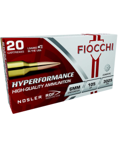 Fiocchi Hyperformance 6mm Creedmoor 105 Gr Nosler Reduced Drag Factor (Box)