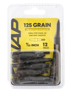 NAP 3D Practice Points 125gr Fixed Steel Field Tips 12 Pack Black