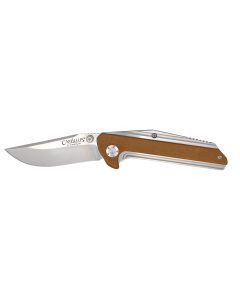 Camillus Sevens Folding Knife Silver Blade Coyote Brown Handle