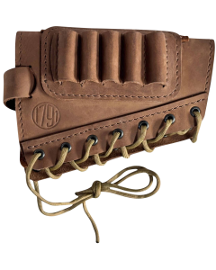 Brown Leather Butt Cuff Ammo Holder for 5 Shells