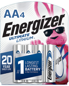 Energizer AA Ultimate Lithium Silver Batteries, 4 Pack