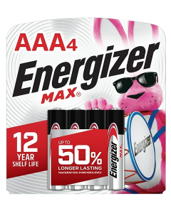 Energizer Max AAA Alkaline Batteries, 4 Pack
