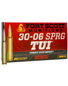 Fort Scott Munitions Tumble Upon Impact 30-06 Springfield Springfield 168 Grain Solid Copper Spun (Box)