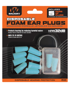 Walkers Game Ear Foam Ear Plugs 5 Pack (Teal)