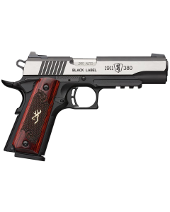 Browning 1911-380 380 ACP 4.25" 8+1 Matte Black Rosewood Grips