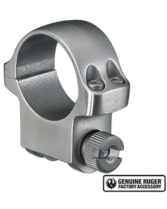 Ruger 90282 Medium Silver Steel Scope Ring 1" Tube