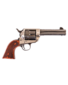 Cimarron Frontier 357 Magnum 4.75" Engraved Silver and Black Revolver