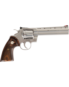 Focolt Python 357 Magnum 6" Stainless Steel Revolver with Adjustable Walnut Green Sight