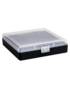 Berry's Polypropylene Ammo Box 100rd Clear Black Fliptop Design