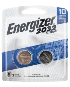 Energizer CR2032 Lithium Coin Cell 3 Volt Battery, 2 Pack