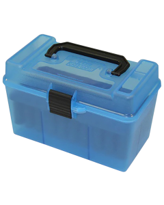 MTM Case-Gard Deluxe Ammo Box Multi Clear Blue 50rd