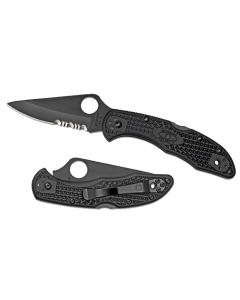 Spyderco Delica4 Black Combo Knife Blade