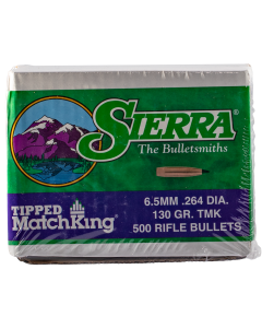 Sierra 6.5mm 130gr Tipped MatchKing Projectiles 500/Box