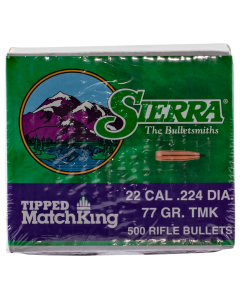 Sierra 22 Cal Tipped MatchKing 77gr Projectiles 500/Box