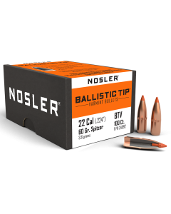 Nosler Ballistic Tip 22 Cal 60gr Spitzer 100/Box