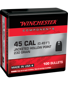 Winchester 45 Cal 230gr Jacketed Hollow Point 100/Box