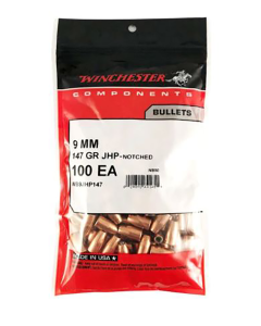 Winchester 9mm 147gr JHP 500/Box Copper Jacket