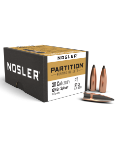Nosler 30 Caliber 165gr Partition Spitzer Hunting Projectiles