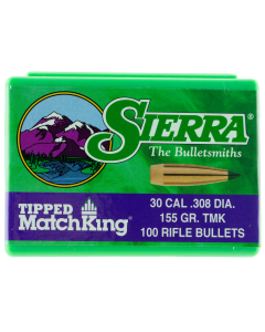 Sierra 30 Caliber 155gr Tipped MatchKing Projectiles 100/Box