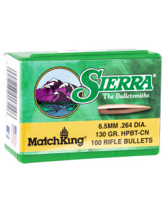 Sierra MatchKing 6.5mm 130gr HPBT Target Projectiles 100ct